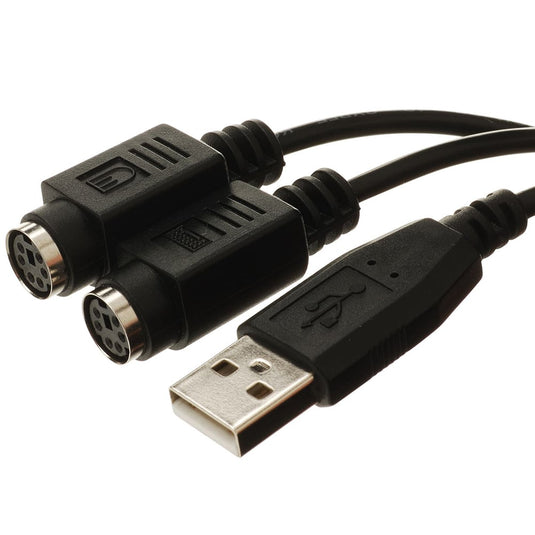 4XEM Dual PS/2 To USB Keyboard/Mouse Adapter Cable