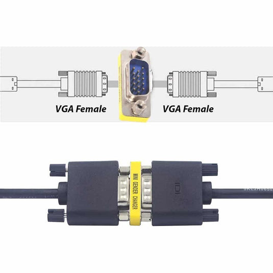 4XEM VGA HD15 Male To Male Gender Changer Adapter
