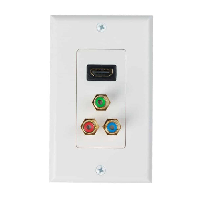 Front facing image of 4XEM 1 Port HDMI and RCA Wall Plate