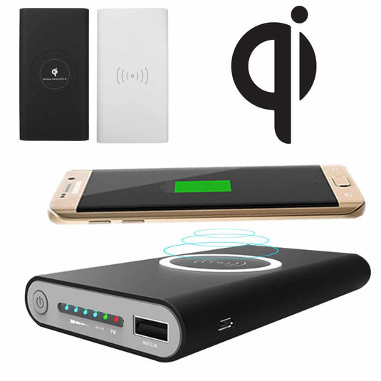 4XEM Fast Wireless Charging Power Banks with a 10000mAh Capacity Black