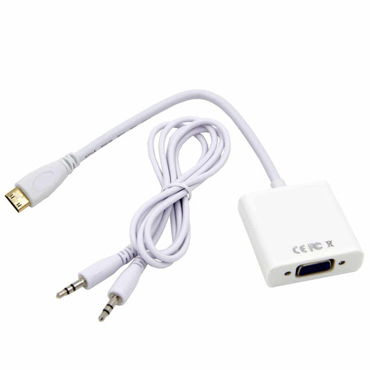4XEM Mini HDMI To VGA Adapter Cable With Audio