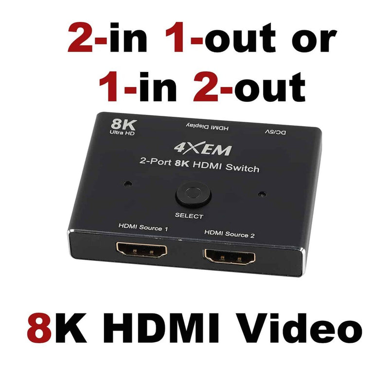 Load image into Gallery viewer, 4XEM 8K 2-port HDMI Switch
