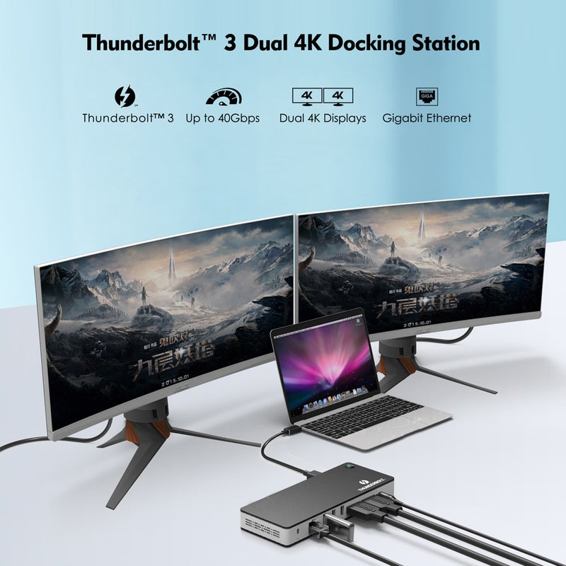 Load image into Gallery viewer, 4XEM Thunderbolt 3 Titan USB-C Dual 4K DisplayPort Docking Station
