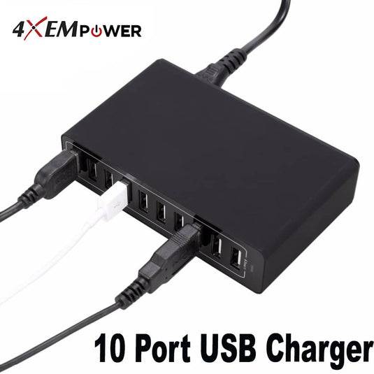 4XEM 50W 10-Port USB Home Charger