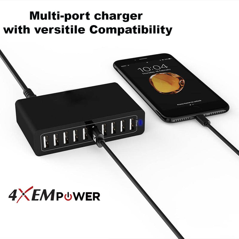 Load image into Gallery viewer, 4XEM 50W 10-Port USB Home Charger
