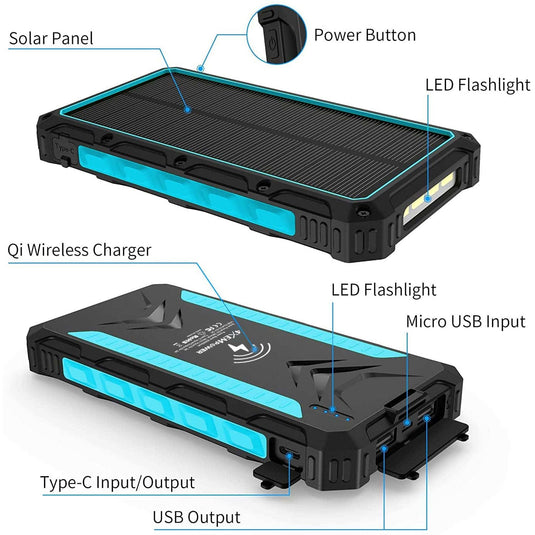 Forhåbentlig Symphony Bærbar 4XEM Mobile Solar Charger (Blue)
