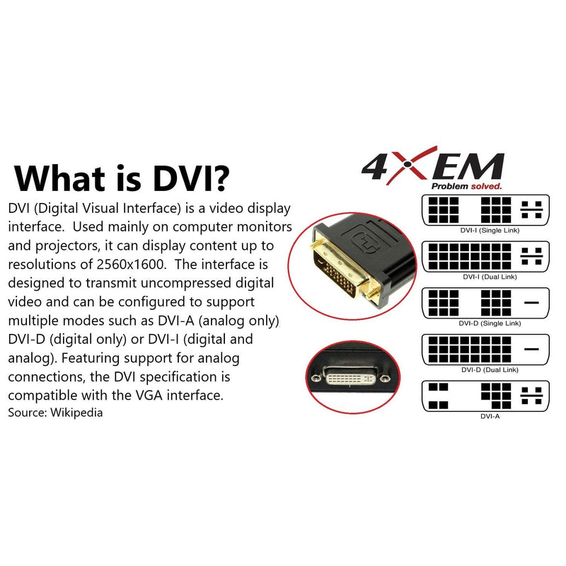 Load image into Gallery viewer, 4XEM 9in DisplayPort To DVI-I Dual Link M/F Adapter Cable
