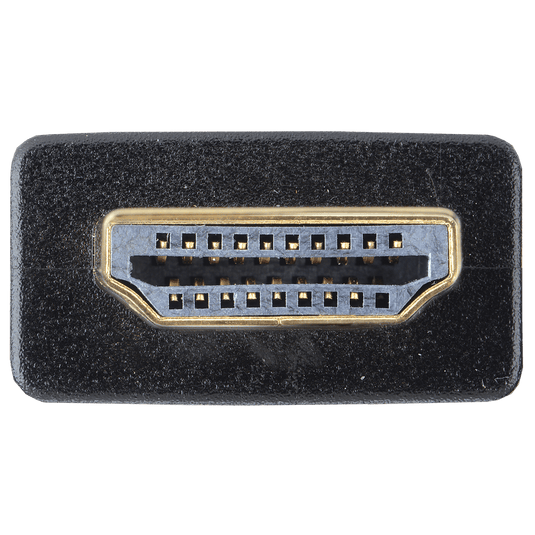 close of 19 pin HDMI connector on the connector head of the hdmi cable