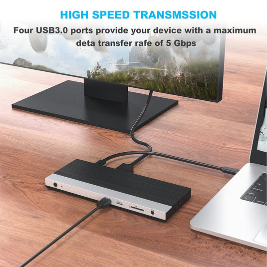 4XEM USB-C Triple Display Docking Station with Power Delivery (2HDMI + 1DP)