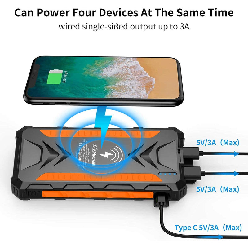 Load image into Gallery viewer, 4XEM Mobile Solar Charger Orange
