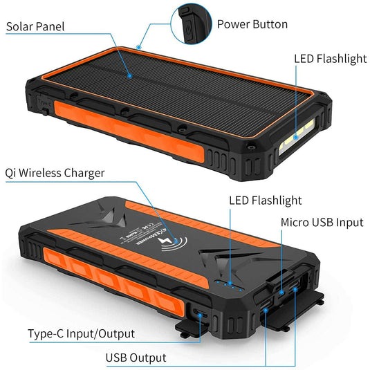 4XEM Mobile Solar Charger (Orange)
