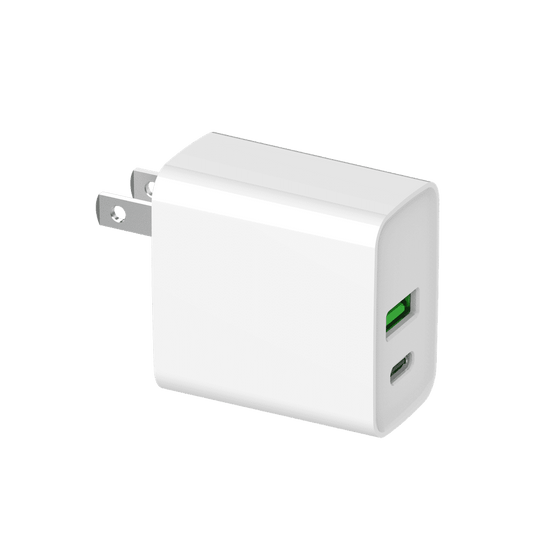 20W Dual USB C+A Wall Charger