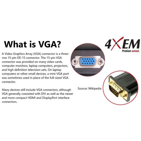 4XEM Mini DisplayPort To VGA Adapter