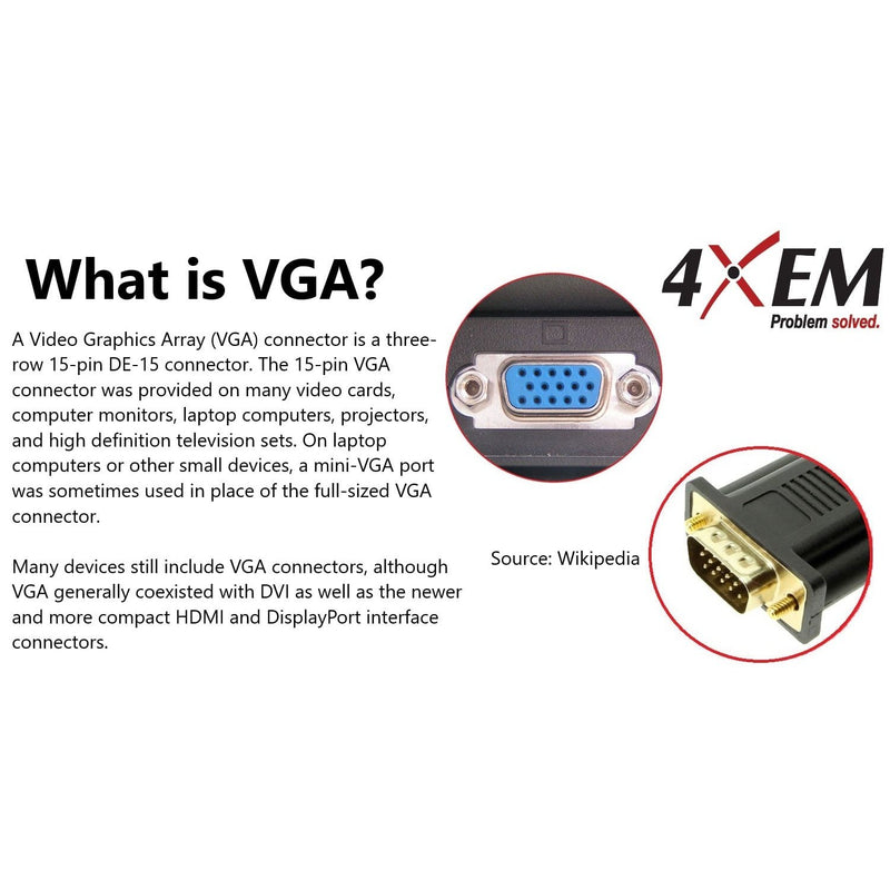 Load image into Gallery viewer, 4XEM 15FT High Quality Dual Ferrite M/M VGA Cable
