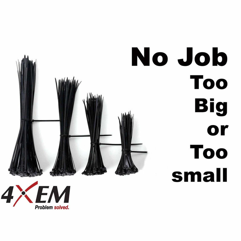 Load image into Gallery viewer, 4XEM 250 Pack 10&quot; 4mm Cable Ties - Black Medium Nylon/Plastic Zip Tie
