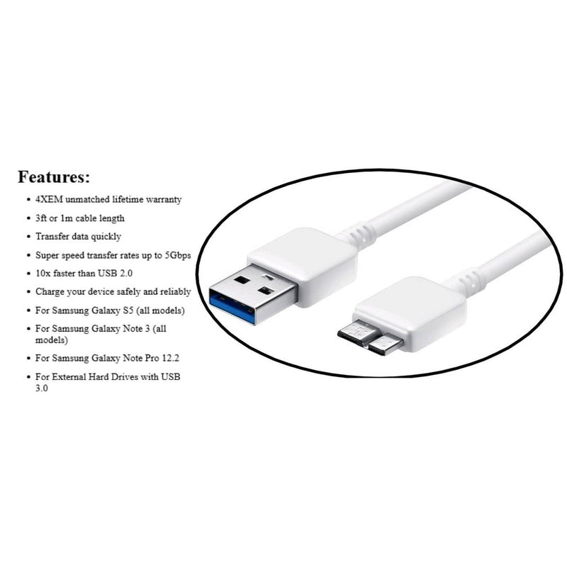 Load image into Gallery viewer, 4XEM USB 3.0 Superspeed A to Micro B USB for Samsung Galaxy S5
