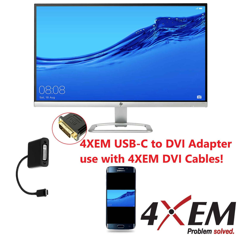 Load image into Gallery viewer, 4XEM 10 inch USB-C to DVI Adapter Black
