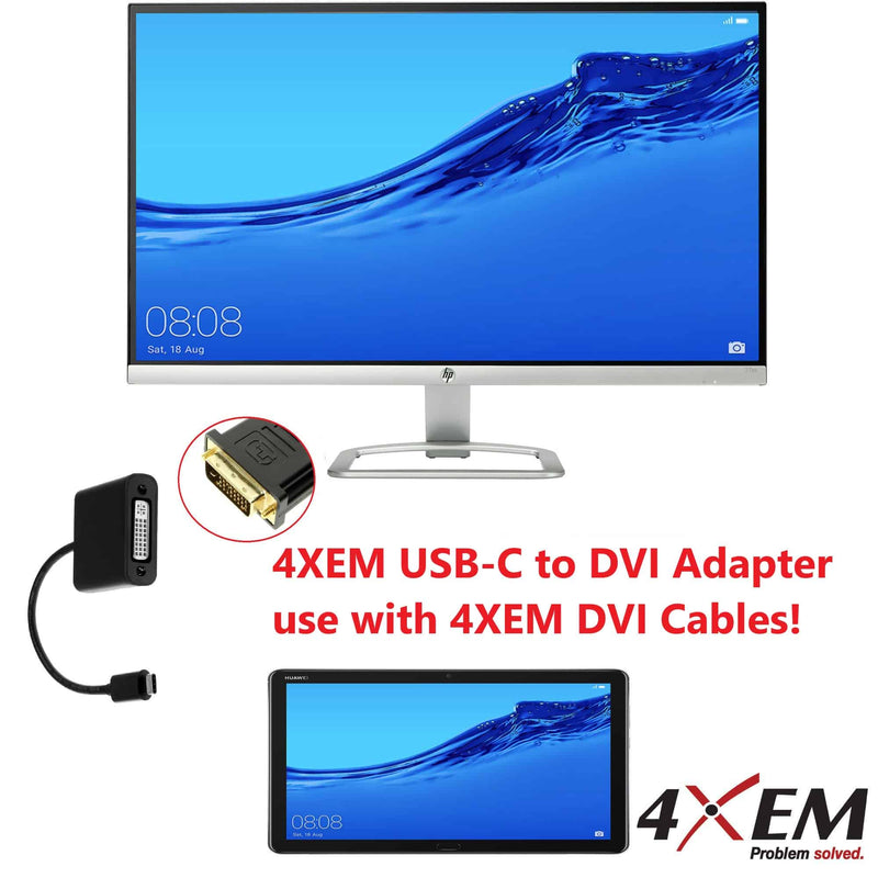 Load image into Gallery viewer, 4XEM 10 inch USB-C to DVI Adapter Black
