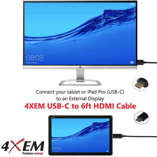 4XEM USB-C to HDMI 6ft Adapter cable Black
